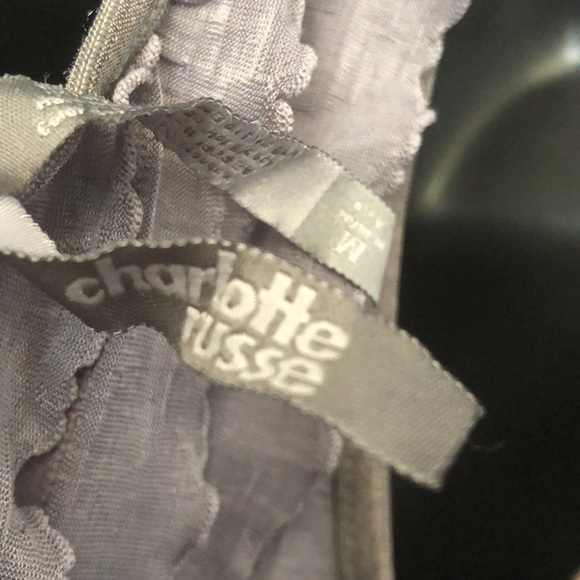 Charlotte Ruse Gray Ruffled Tank Razor Back Medium - Picture 3 of 3